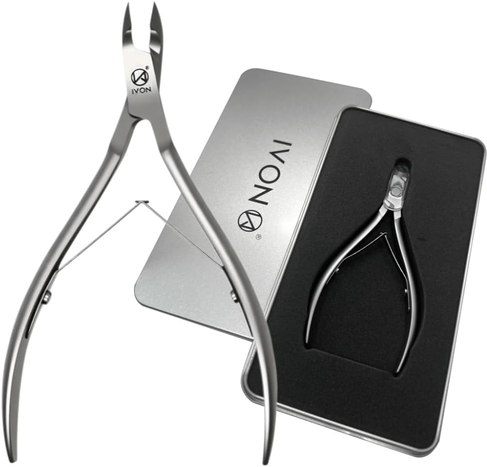IVON Salon-Quality Cuticle Trimmer, Premium Stainless Steel Cuticle Cutter for Tiny Areas, Professional Manicure Nail Care Tool