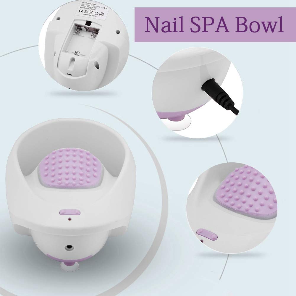Electric Manicure Bowl with Vibration Large Water Reservoir Nail Soaking Bowl for Dead Skin Removal Nail Polish Remover Hand Massage Soak and Relaxation