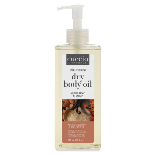 Cuccio Naturale Hydrating Dry Body Oil – Vanilla Bean & Sugar, Fast‑Absorbing Non‑Greasy Moisturizer for Soft Glowing Skin, 15.5 fl oz