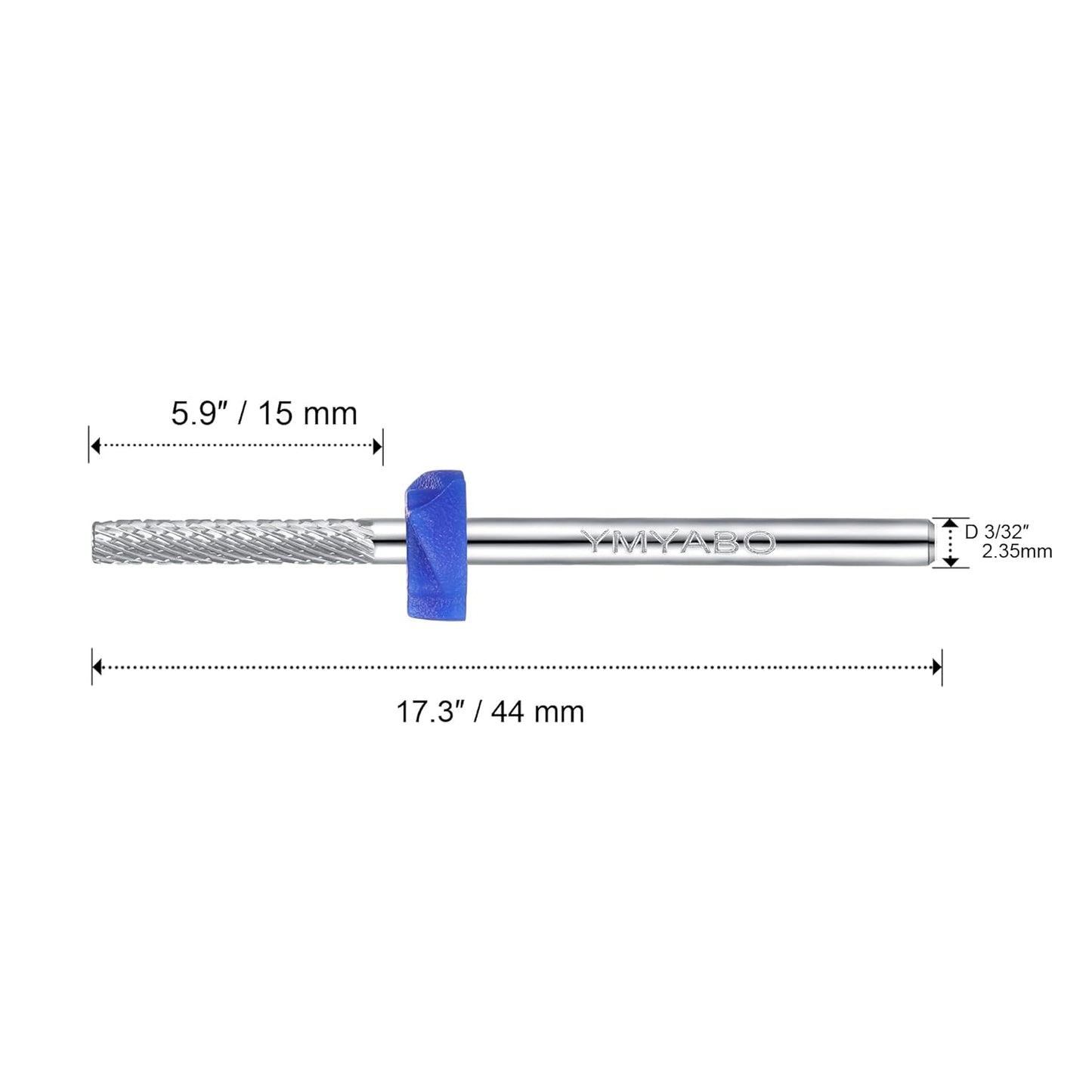 Nail Drill Bit 3/32" Safety Cuticle Clean Nail Carbide Bit Professional Nail Cleaner Bits, Nature Nail Bit for Manicure Nail Prepare Nail Polishing Tool-Medium