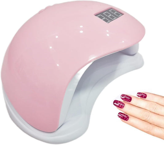 UV LED Nail Lamp, 48W Nail Dryer Gel Nail Polish Curing LED UV Light with 4 Timers Automatic Sensor LCD Display Professional Nail Art Tools Accessories for Fingernail Toenail Salon (Pink)