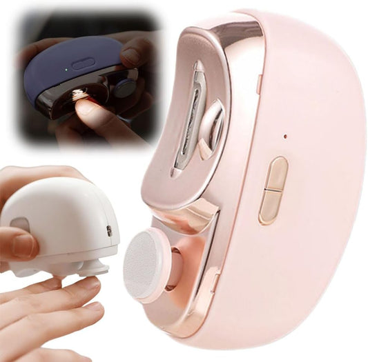 Electric Nail Clipper, 2 in 1 Electric Polishing Automatic Nail Clippers Electric Nail Trimmer with 2 Adjustable Speeds, Nail Trimmer for Seniors, Kids, Adults (Pink)