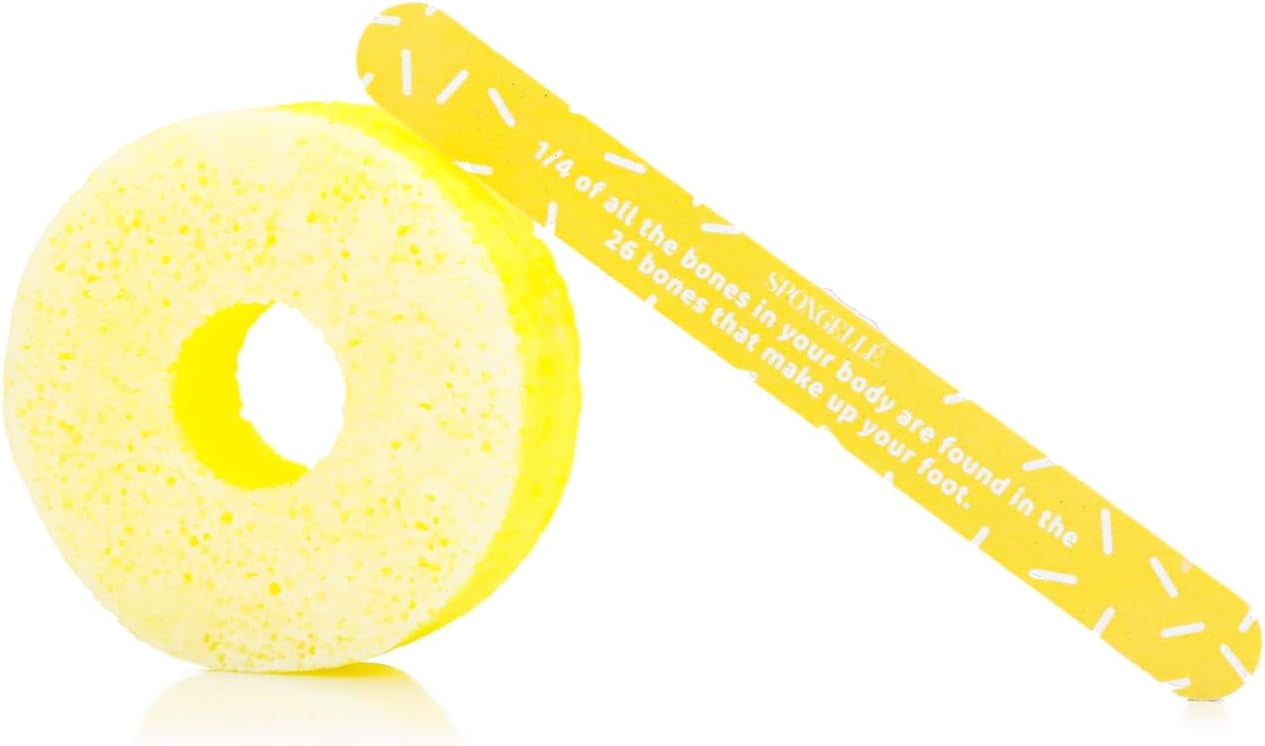 Spongellé Juicy Orange PediPOP! Pedi Buffer & Nail File | All-in-One Pedicure Treatment | Exfoliates, Softens & Cleanses | 30+ Washes | Vegan & Cruelty-Free
