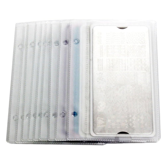 DRDS 20 Pcs Nail Stamping Plates Organizer Case Slots Nial Plates Holder Inner Page Replacement Slots for 6X12Cm Retangel Template(Only Slot Size)