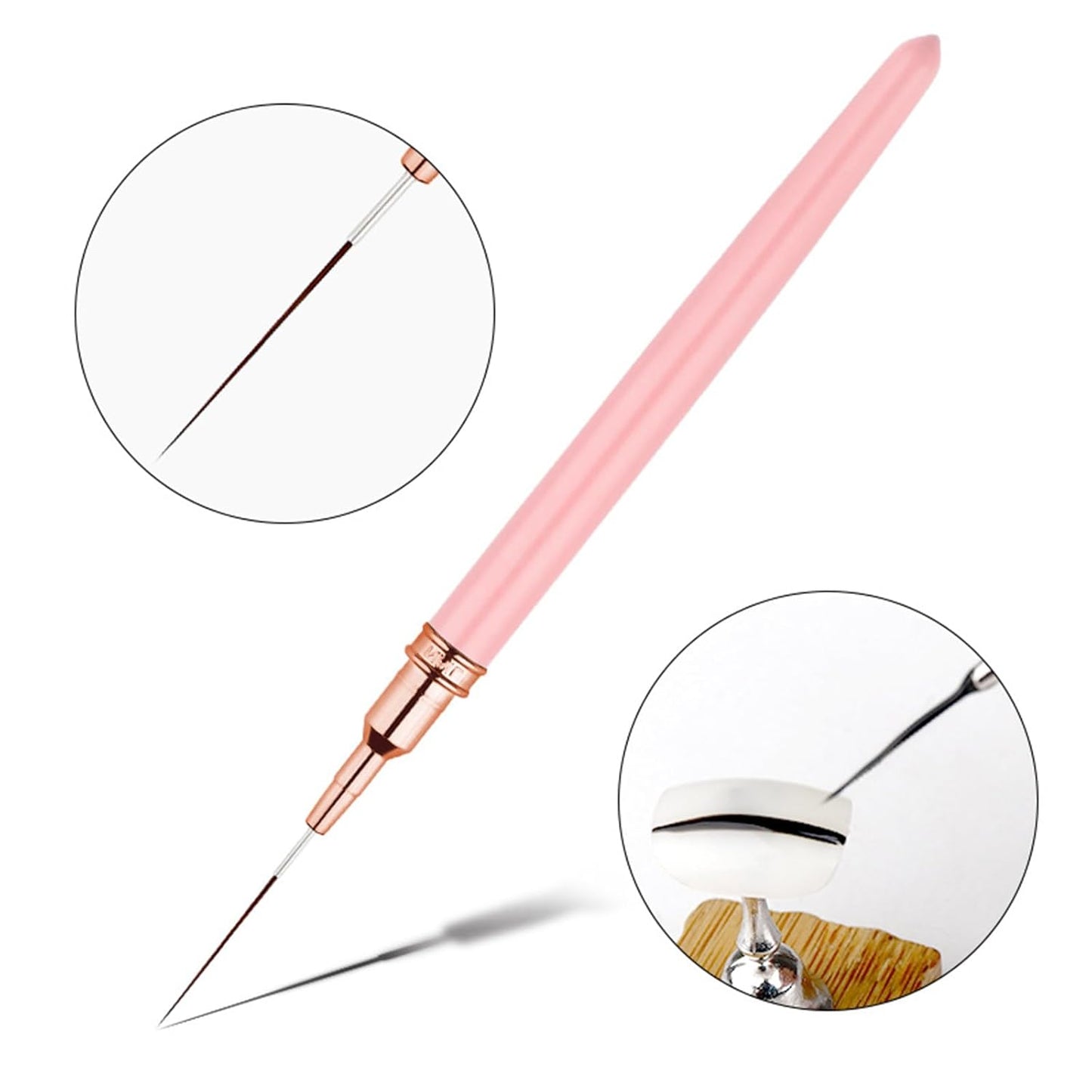 Metallic Nail Art Brushes Superfine Brush 5 Pcs Kit Professional Nail Liner Brush Nail Details Brush Nail Painting and Drawing Liner Brush for Nail Salons