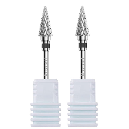 3/32" 2PCS Clean Umberllas Bits Extra Coarse Grit Carbide Cuticle Cleaner Bit for Electric Nail Drills – Professional Manicure Tool for Nail Salons and Home Use (XC Grit. Silver)