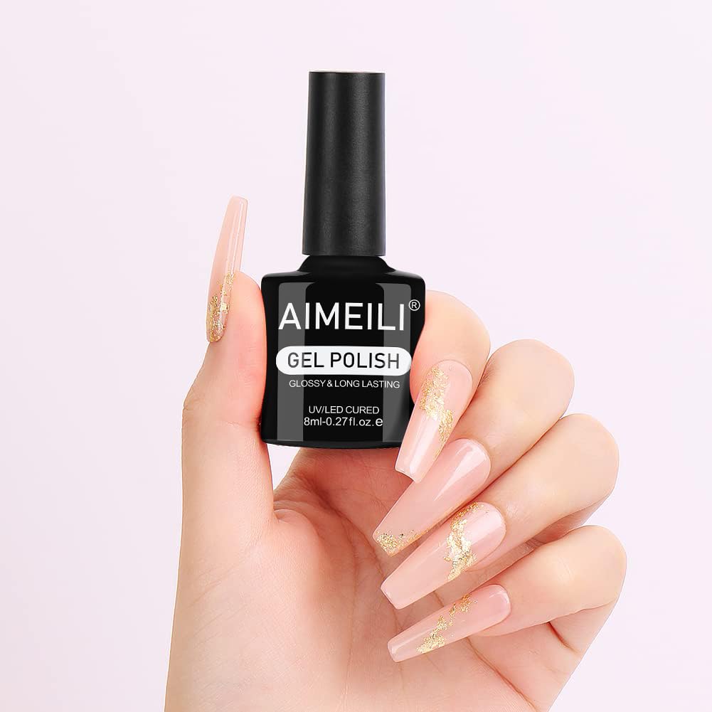 AIMEILI Gel Nail Polish, Hema Free, Cruelty Free, Vegan, Soak Off U V LED Nail Art for Women Girls Manicure Salon DIY Home - 1001 8ml