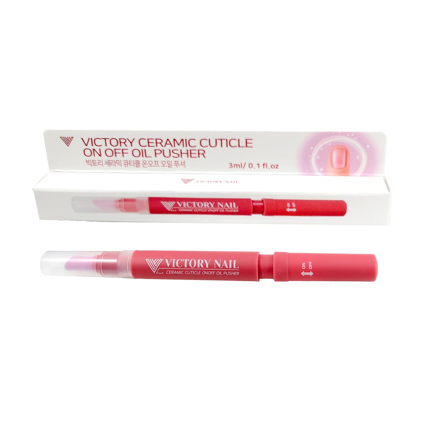 1PCS Ceramic Cuticle On/Off Oil Pusher Cuticle Pusher