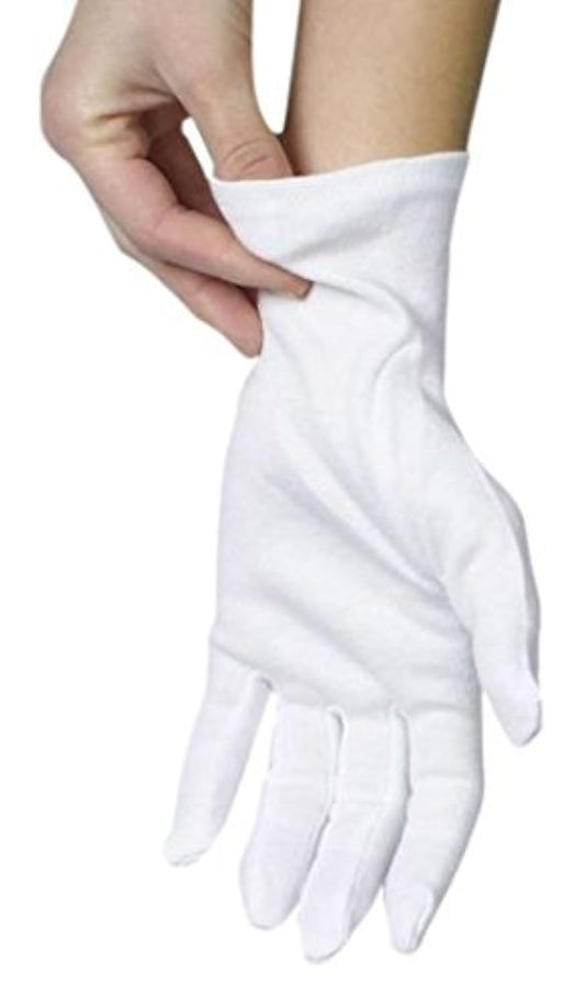 12 Pairs Cotton Gloves, White Gloves for Dry Hands, Cotton Gloves for Sleeping, Moisturizing Night Gloves, White Gloves 100% Cotton, Size S (12 Pairs)