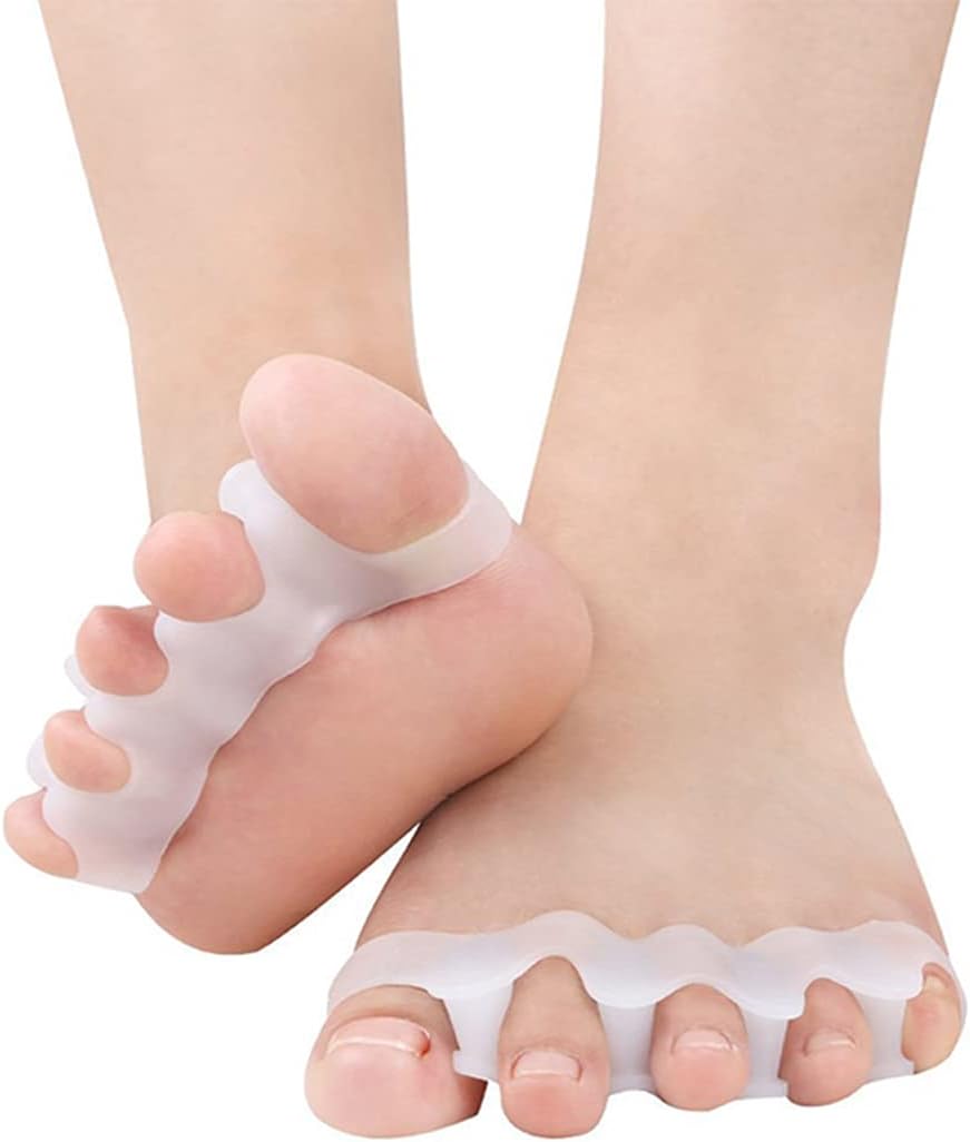 2 Pair Toe Separators for Bunions Correction Adult, Gel Toe Spacers for Overlapping Toes, Toe Spreader Soft Silicone Toe Stretcher for Plantar Fasciitis Overlapping Toes Toe Straightener Pain Relief