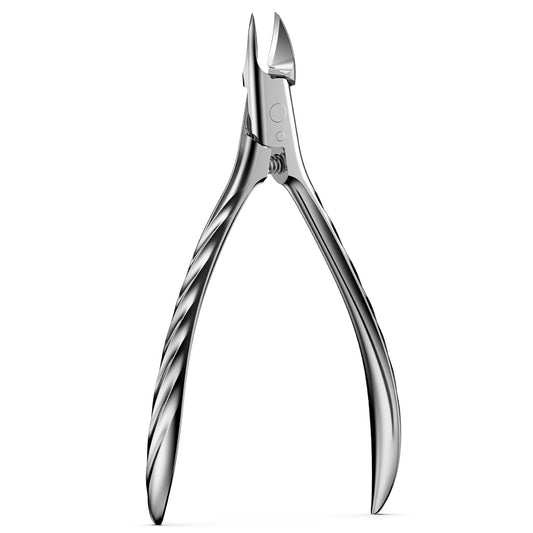 BEZOX Ingrown Toe Nail Clippers for Thick Toenails for Seniors, Wide Opening Jaws Toenail Clipper for Thick Nails, Deep-Reach Curved Blade Toenail Scissors - Silver