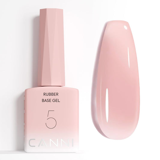 CANNI Rubber Base Gel – 9ml Nude Base Coat Gel, Natural Cover Strengthening for Weak Nails, Soak Off UV LED for DIY Salon Manicure