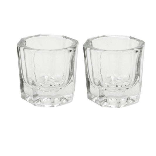 2 Nail Art Acrylic Liquid Powder Dappen Dish Glass Crystal Cup Glassware Tools