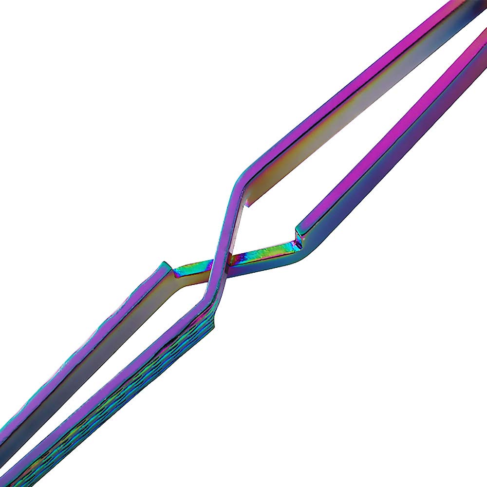 SILPECWEE 1Pc Colorful Stainless Steel Nail Art Pincher Cuticle Pusher Cuticle Nippers False Nail Shaping Tweezers Multi-Function Nail Care Manicure Sticks Nail Art Tools