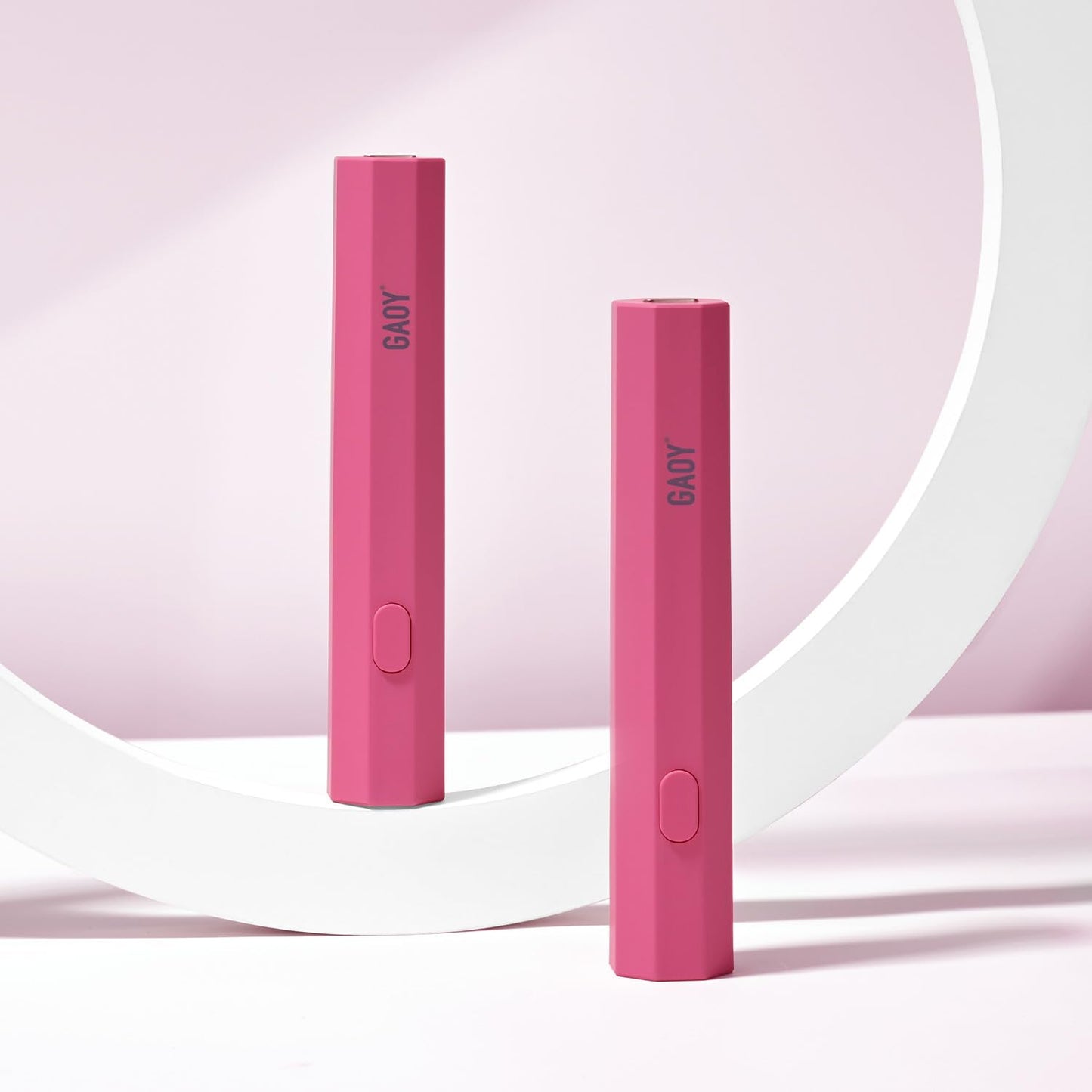 GAOY Handheld UV Light for Gel Nails, Portable LED Nail Lamp, Mini Nail Light, Cordless Rechargeable USB Nail Dryer for Fast Curing, Octagon Rosy