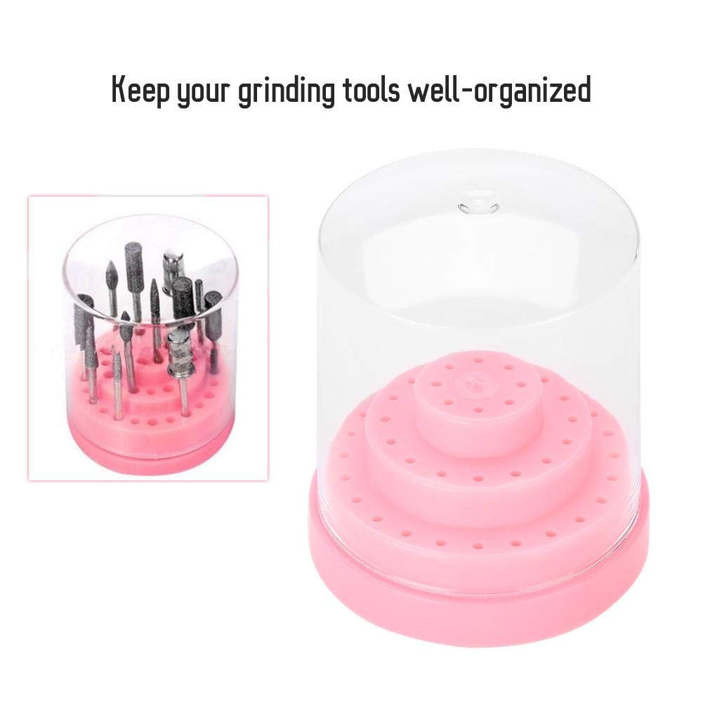 Sonew 48 Holes Nail Drill Holder Professional Nail Art Plastic Drill Stand for Nail Art Drill Bit Organizer Box Holder()