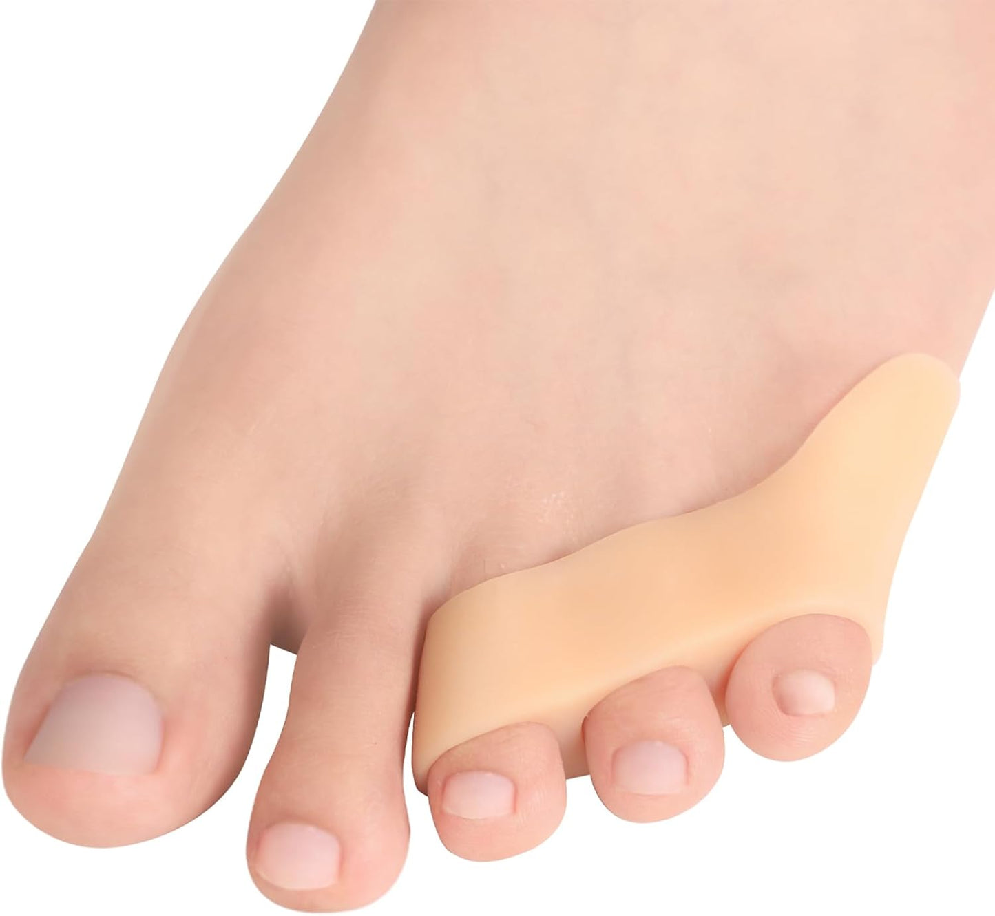 Povihome 10 Pack Pinky Toe Separator and Protectors for Overlapping Toe, Curled Pinky Toes | Spacer for Morton's Neuroma Pain Relief | Firm Support for Straightening | Beige