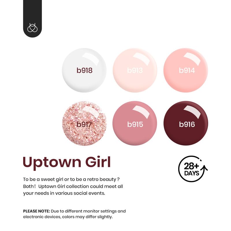Beetles Gel Nail Polish Kit with U V Light, 6 Colors Starter Kit Pink Nude White Glitter Gel Polish with Base Gel Top Coat Cuticle Oils Nail Accessories for Girls Women Winter Christmas Gifts