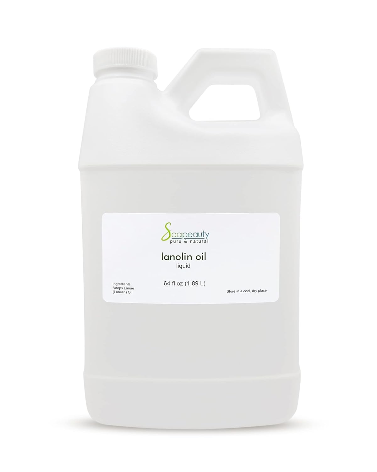 LANOLIN OIL Cold Pressed Unrefined | 100% Natural Available in Bulk | Carrier for Essential Oils, Face, Skin, Hair Moisturizer, Soap Making | (64 OZ)