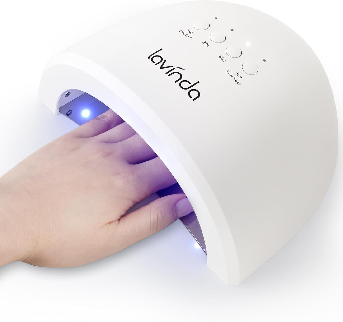 Lavinda UV LED Nail Lamp for Gel Polish, Glow Lite 48W UV Light for Nails Professional Nail Dryer Fast Curing Lamp with 4 Timers, Smart Sensor, Detachable Base for Hands & Feet Home Salon DIY Manicure