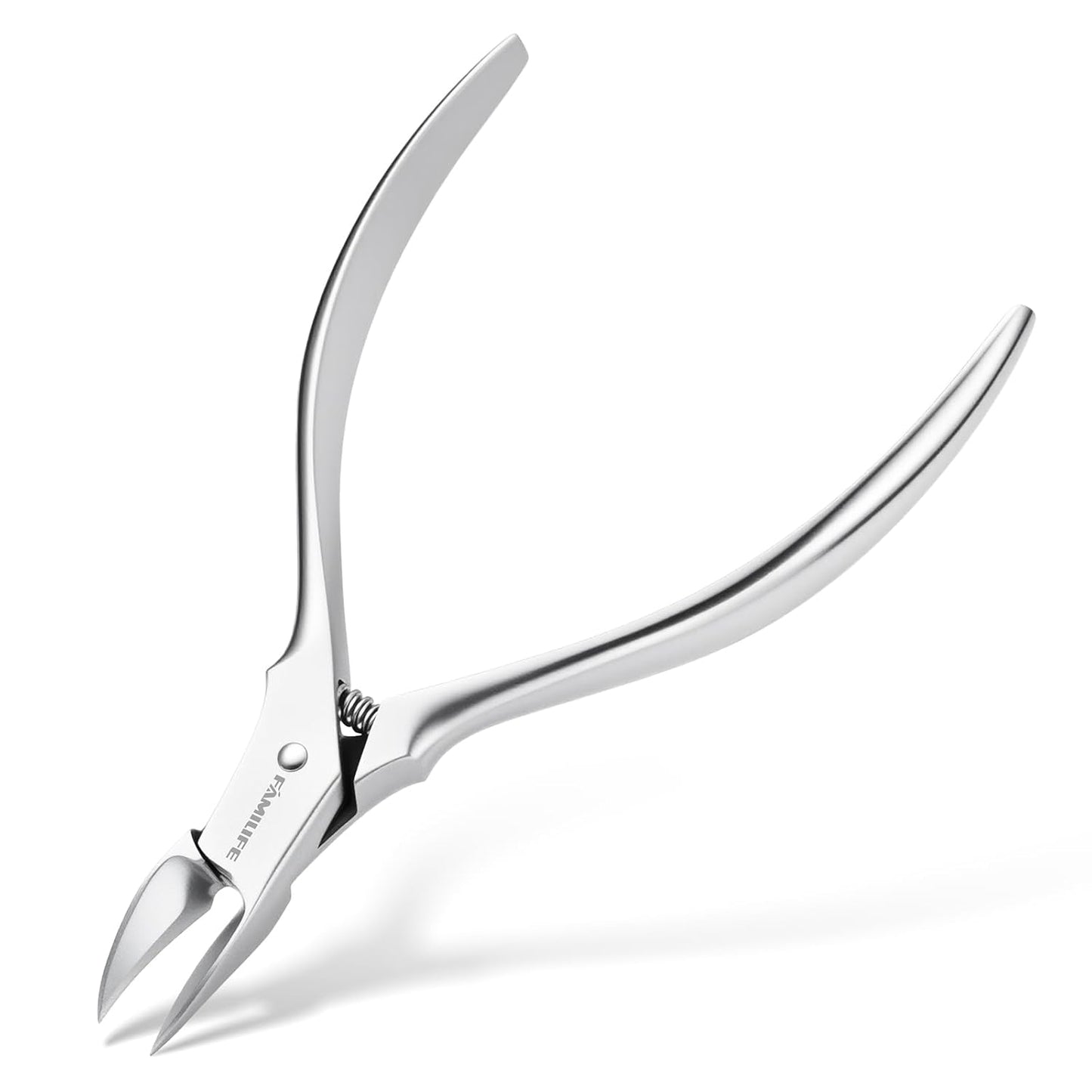 FAMILIFE Cuticle Nippers Scissors – Professional Stainless Steel Cuticle Trimmer for Thick Nails, Ingrown Toenails & Seniors, Sharp Durable Blades with Ergonomic Handle for Salon & Home Use