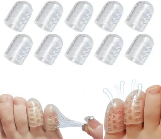 Silicone Anti-Friction Toe Protector, Gel Toe Protectors Breathable Toe Covers, Silicone Little Toe Sleeves Gel Toe Protectors Women with Airflow Orifice Breathable Toe Separators (10pcs)