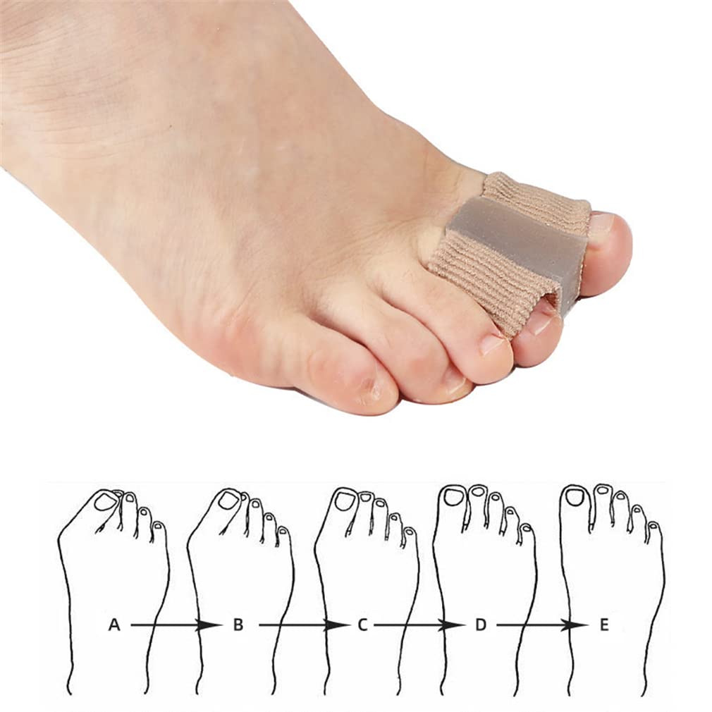 Toe Separator Sleeves, 2 Pairs Soft Breathable Big Toe Corrector with Gel Toe Spacer Cushion, Hammer Toe Overlapping Toes Straightener Sleeves for Big Toe Alignment Bunion Foot Pain Relief (L)