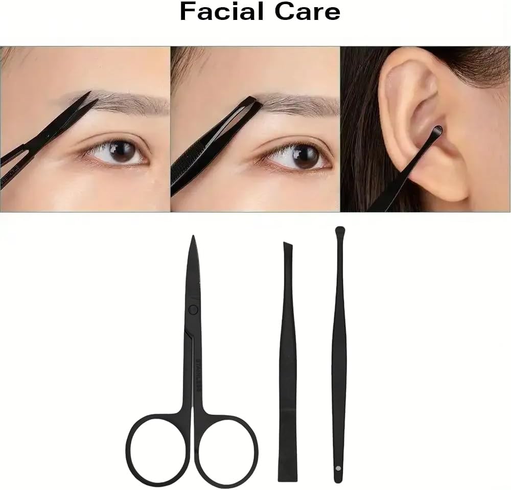 Manicure set Men Personal Care Tools Accessories Finger and Toe Nail Clippers Kit Professional Manicure Pedicure Kit With Travel Case Nail Grooming Kit Present for Men Husband Boyfriend Parent