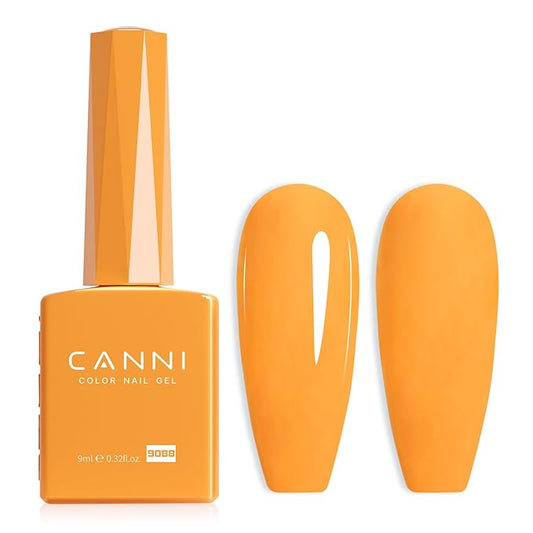 CANNI Orange Gel Nail Polish, 1Pcs Orange Gel Polish Bright Neon Orange Color High Gloss Soak Off U V French Nail Manicure Salon DIY