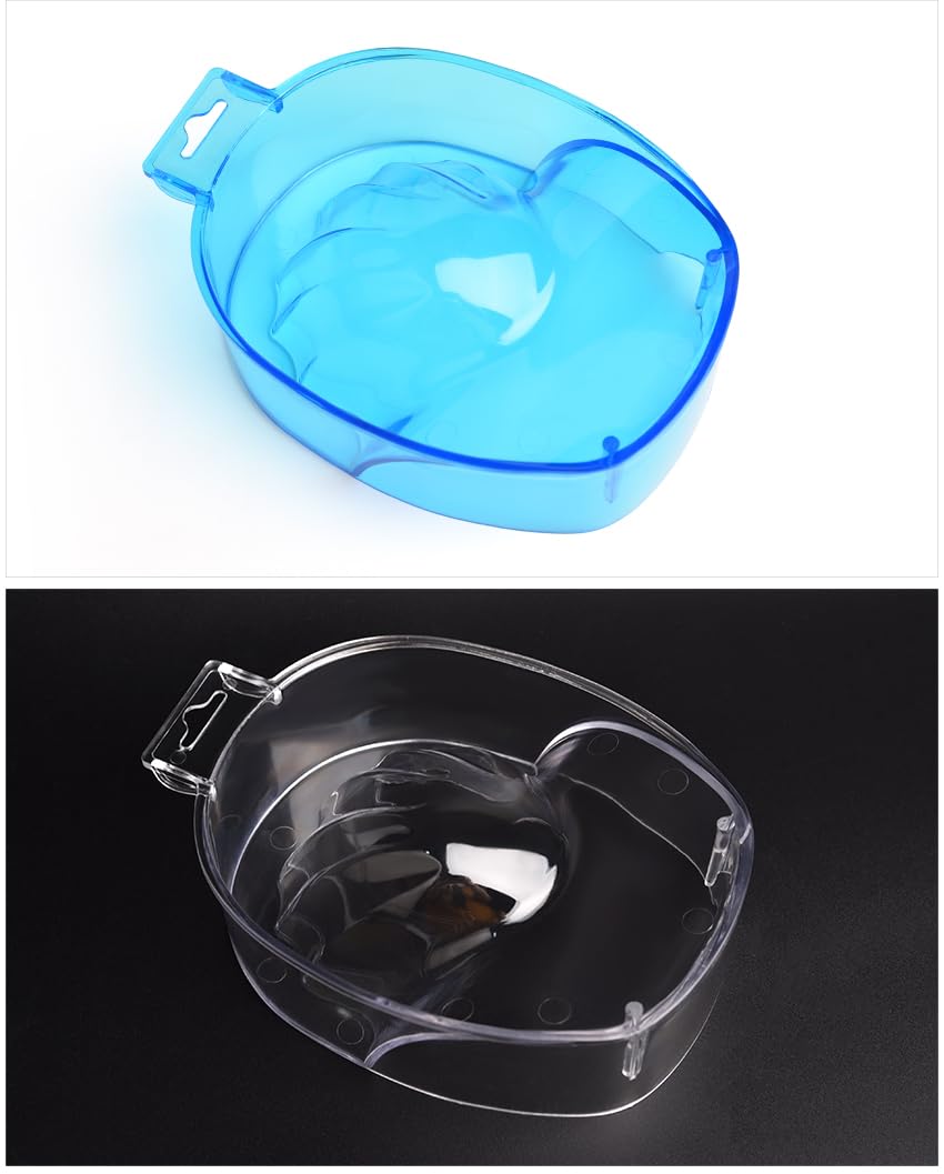 Blue siyuwuro Nail Spa Soak Bowl Gel Polishing Remover Manicure Soaking Bowl Clear Acrylic Nail Soak Bowl Warm Water Bowl Hand Bowl With Handle Hand Care Tools (Blue)