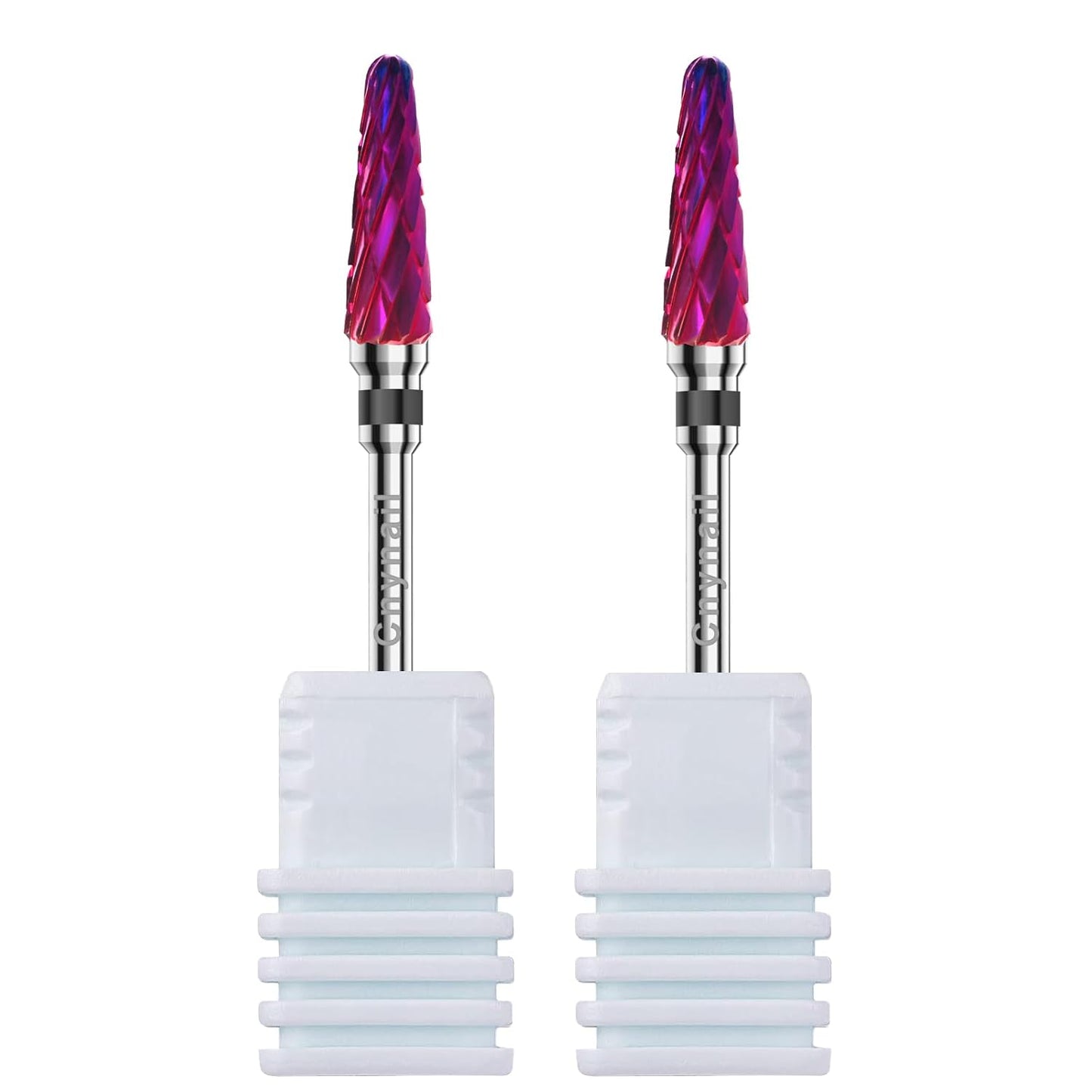 3/32" 2PCS Clean Cone Bits Coarse Grit Carbide Cuticle Cleaner Bit for Electric Nail Drills – Professional Manicure Tool for Nail Salons and Home Use (XC Grit. Purple)