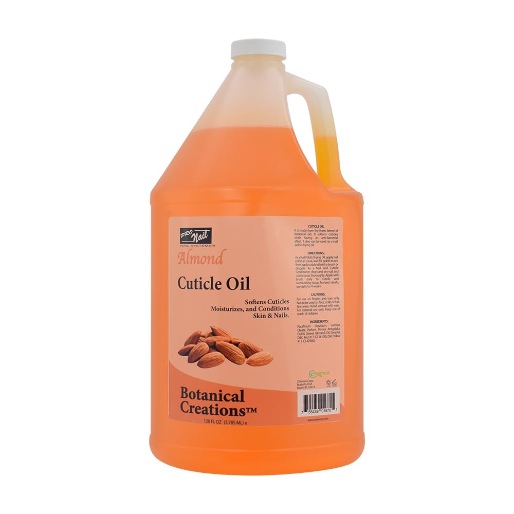 PRO NAIL - Cuticle Revitalizing Oil for Nails, Almond, 128 Oz - Professional Strength, Pedicure and Manicure - Moisturizes and Strengthens Nails and Cuticles