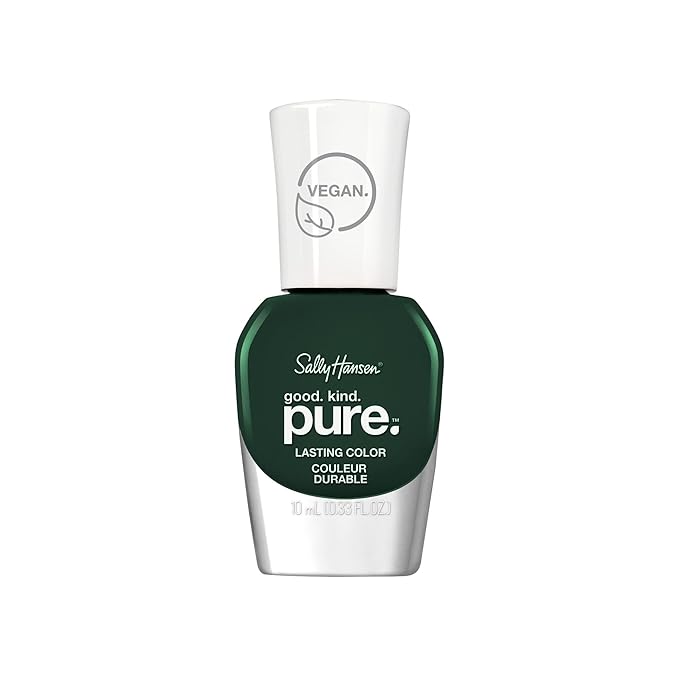 Sally Hansen Good. Kind. Pure. Nail Polish | Plant-Based, Vegan, 16-Free Formula | Opaque, Shiny | 374 Matcha Love | Dark Green Nail Color