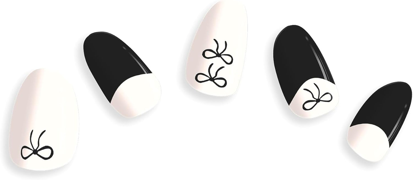 Semi Cured Gel Nail Strips - Trendy Nail Polish Wraps Works with Any UV Lamp - Long Lasting Easy Salon Manicure - 24pcs with 2 Prep Pads, Nail File & Cuticle Stick (Knot Yours)