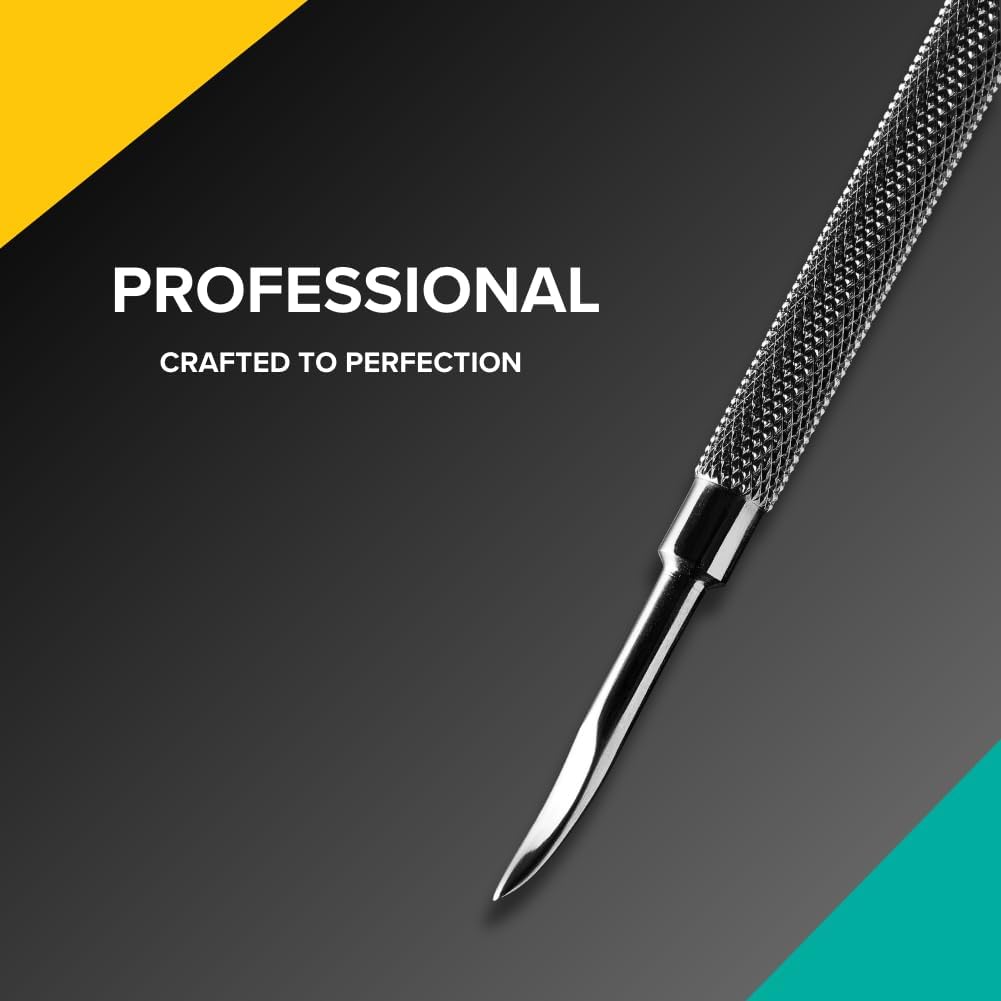 Rui Smiths Pro Cuticle Pusher with 2 Ends - Stainless Steel Manicure Tool - Style 105