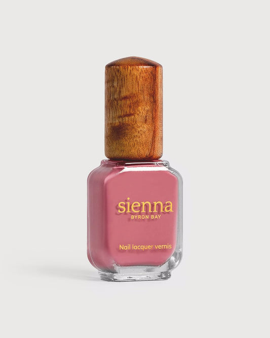 Sienna Byron Bay Blossom Mid-Tone Pink Natural Nail Polish, Long-Lasting, Vegan & Cruelty-Free, 10ml – .34 fl oz.
