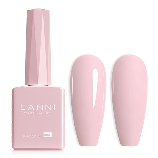CANNI Light Pink Gel Nail Polish, 1Pcs Baby Pink Gel Polish Soft Pale Pink Color High Gloss Soak Off U V Nail Manicure Salon DIY