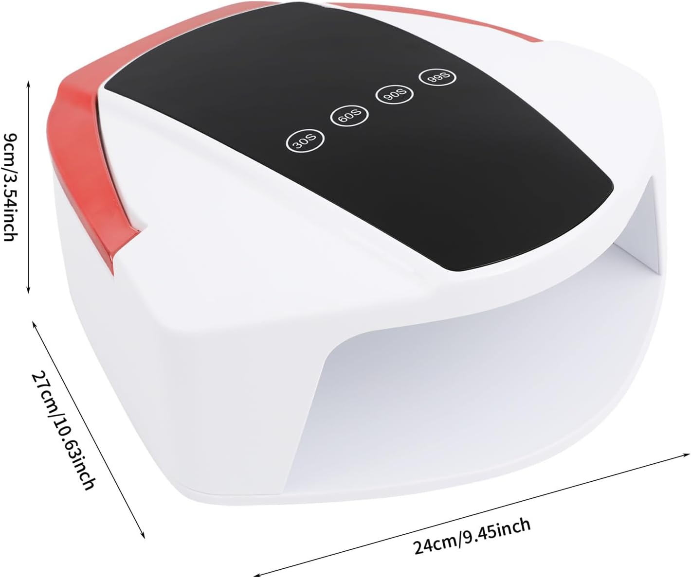 Cordless Nail Lamp with 4 Timers & Portable Handle LCD Display Professional Quick Dry Gel Polish Curing Lamp 96W Rechargeable Light Cures All Gels 48 Beads for Salon, Home