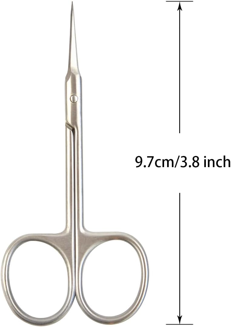 Cuticle Scissors Extra Fine Multi-purpose Beauty Scissors for Eyebrow, Eyelash, Manicure, Pedicure and Dry Skin (Straight Tip)