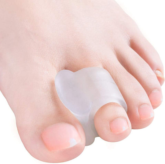 Welnove - 10 Pack Toe Separators Gel Toe Spacers Bunion Corrector（1st/2nd Toe) and Spreader for Bunions, Overlapping Toes and Drift Pain Relief Pads - Clear