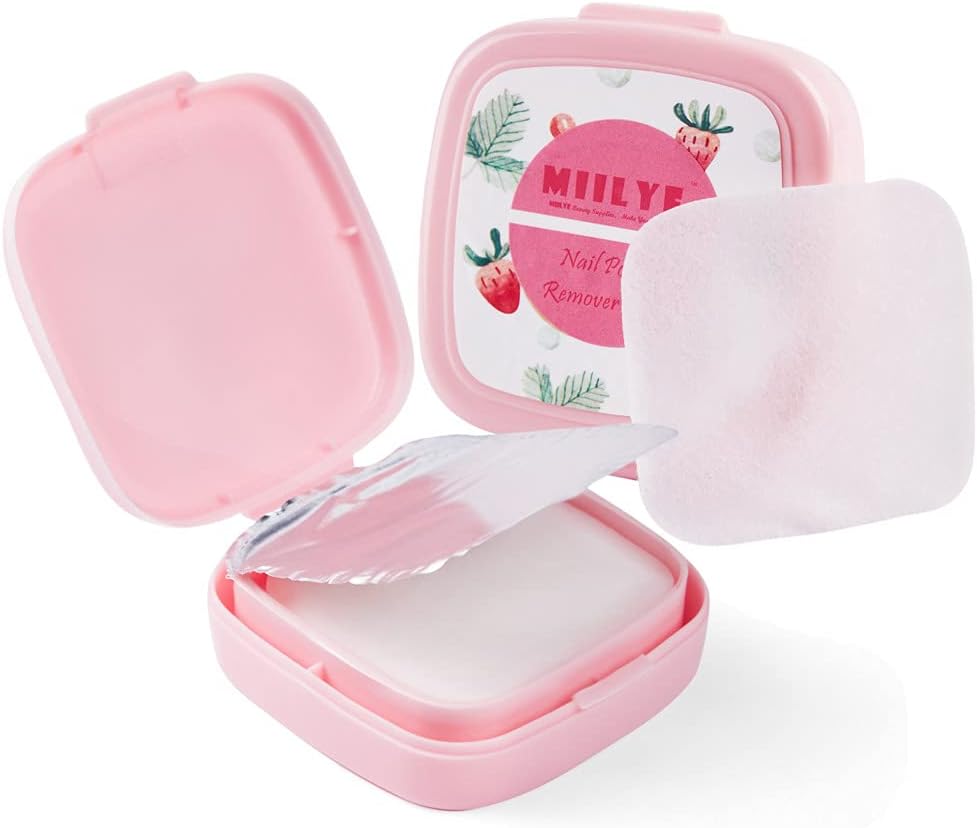 80PCS Nail Polish Remover Pads in Box, Easy to Carry | Instant Removal | Lint Free Nail Polish Wipes for Natural Air-Dried Water/Oil Based Nail Polish Soak Off