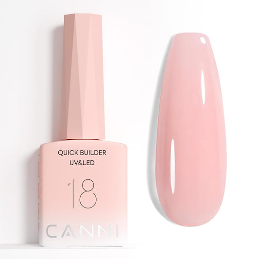 CANNI Quick Nail Builder Gel for Nails – 9ML Soft Pink Soak-Off Nail Strengthening Gel for Apex Building DIY UV LED Manicure