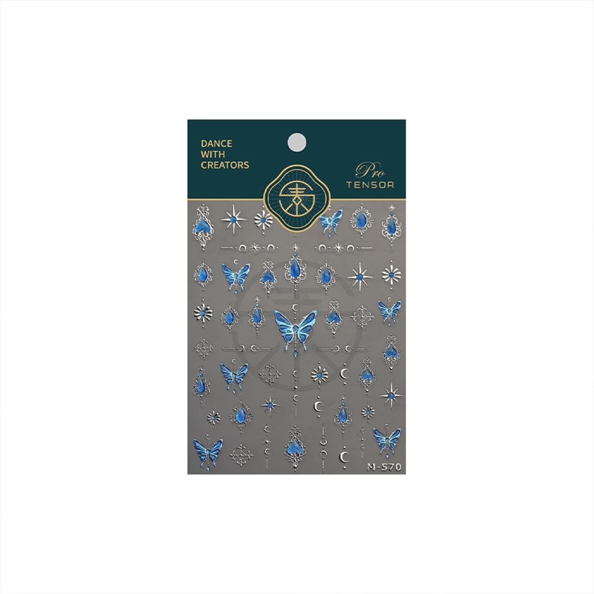 Butterfly Nail Art Stickers Decals Blue Butterfly Nail Decals 5D Embossed Nail Art Supplies Butterflies Star Moon Nail Stickers Shiny Nail Accessories for Women Girls Spring Summer Nail Art Decoration