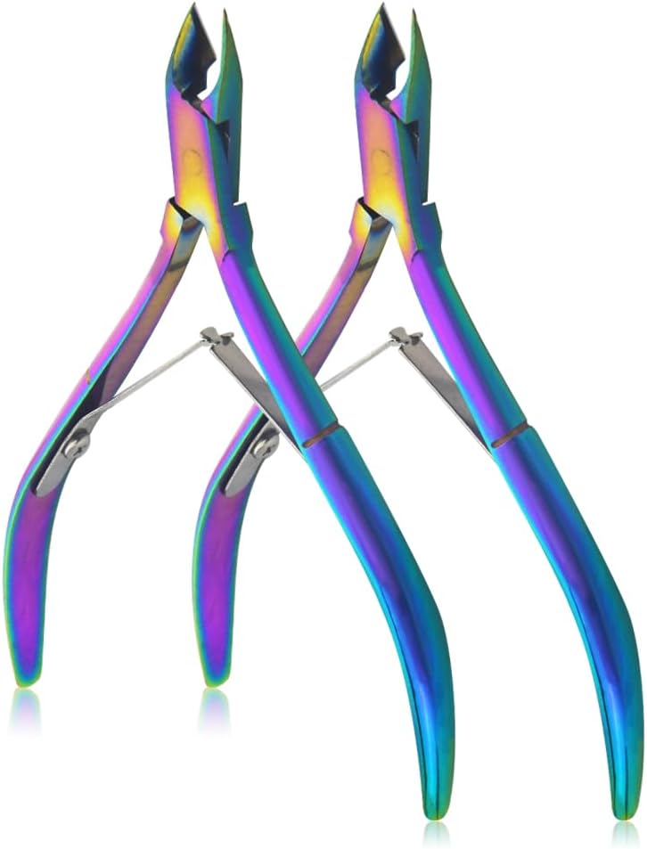 8Pieces Cuticle Trimmer Cuticle Nipper Cuticle Remover Cuticle Cutter Stainless Steel Cuticle Cutter Clipper Nail Tools for Fingernails and Toenails (Rainbow)
