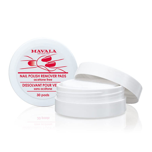MAVALA Nail Polish Remover Pads| Gentle on Nails| Acetone-Free Nail Polish Remover Pads | Easy to Use| Essential Nail Care | Practical Travel Size Container| 30 Count