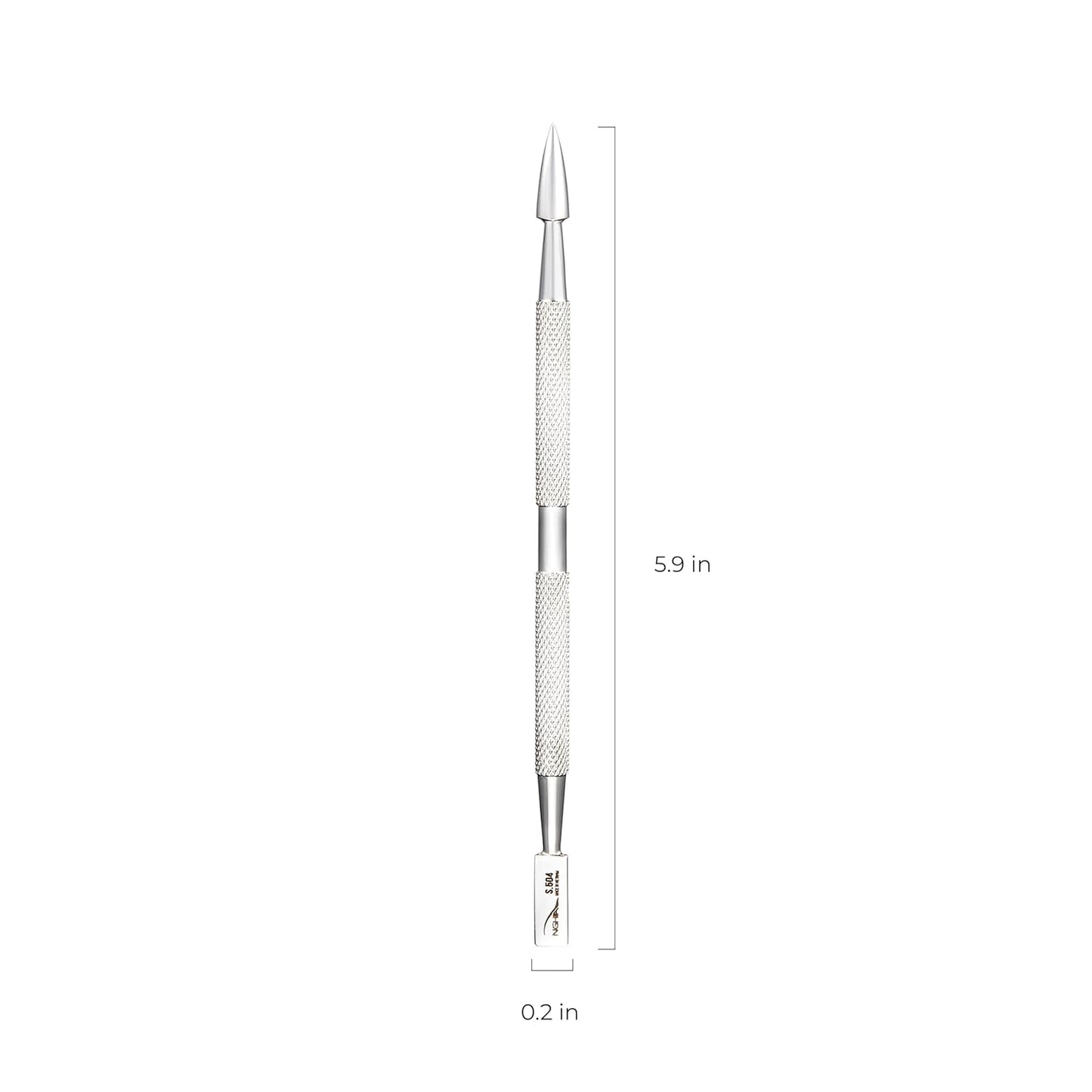 NGHIA Pusher - S-504 (Stainless Steel) | Double–Ended Nail Cleaner and Spoon Pusher | Premium Quality for Nail Care | Ergonomic Design | Suitable for Professional & Home Use
