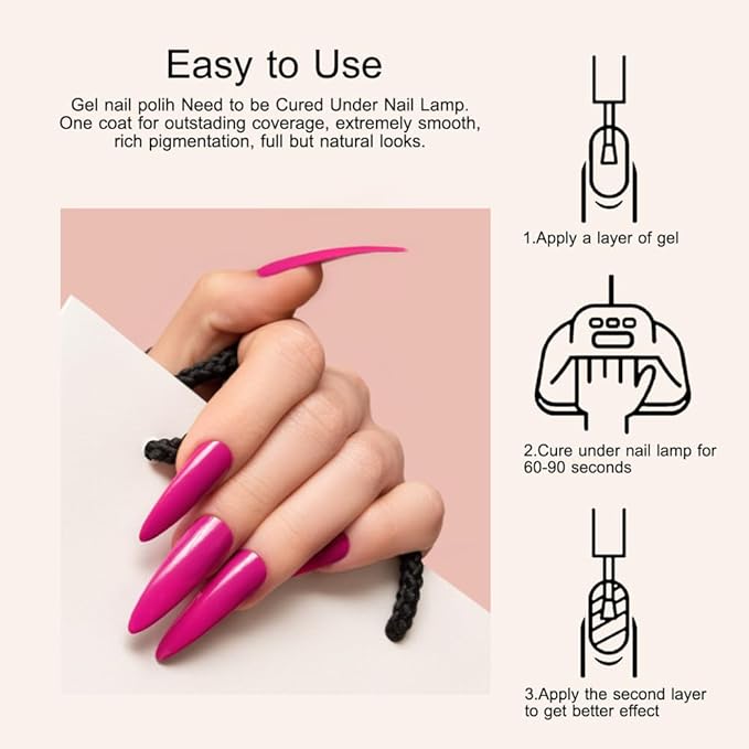 CANNI 2Pcs Hema-Free Black White Gel Nail Polish Set- Black and White Gel Polish Kit, Soak Off LED Nail Gel Manicure Kit DIY at Home Salon Gifts for Women Girls