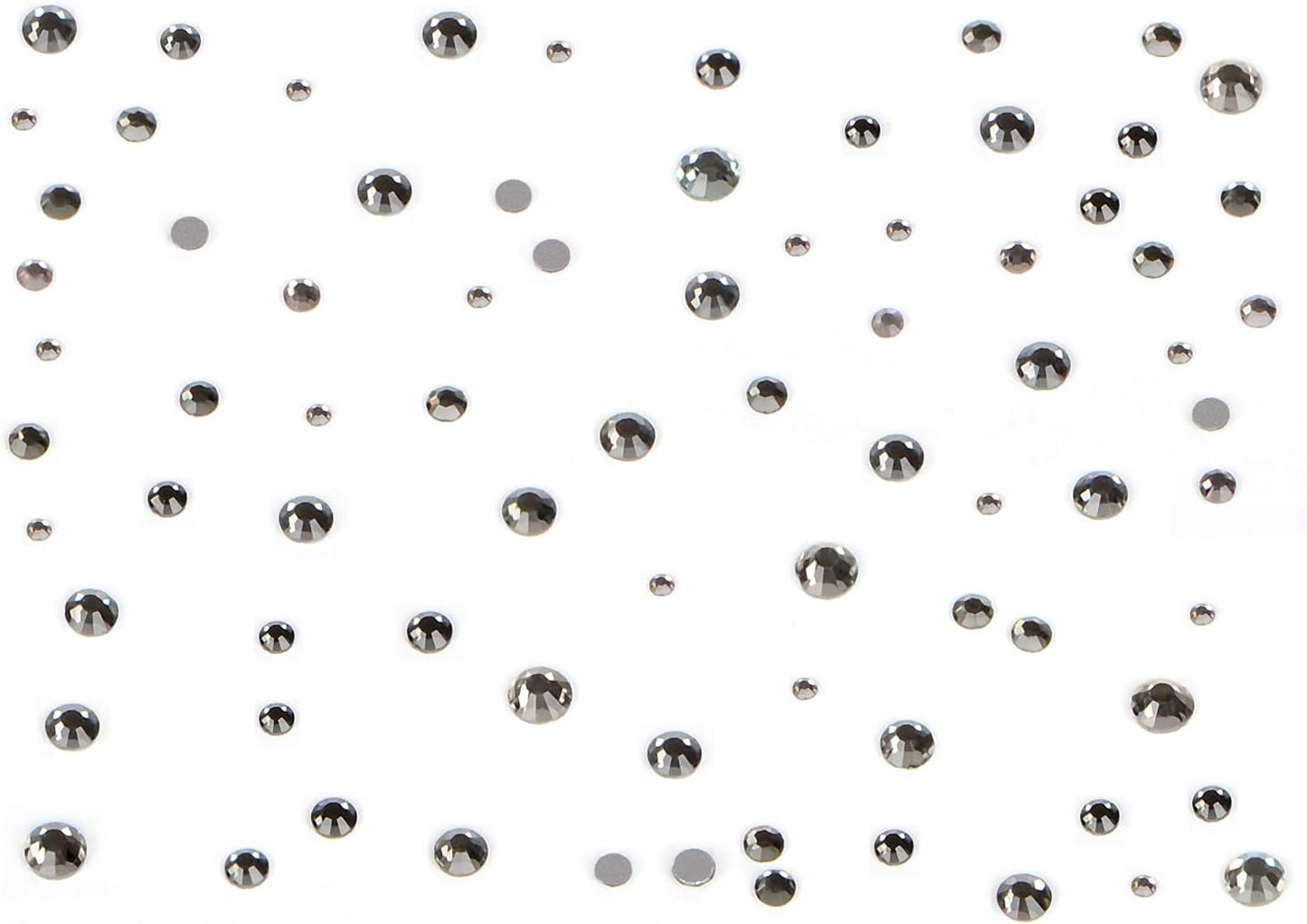 Bymitel 7200 Pieces 6 Mixed Sizes Glue Fix on Glass Rhinestones Round Crystal Gems Flatback for DIY Jewelry Making with one Picking Pen(6-Sizes 7200PCS, Black Diamond)