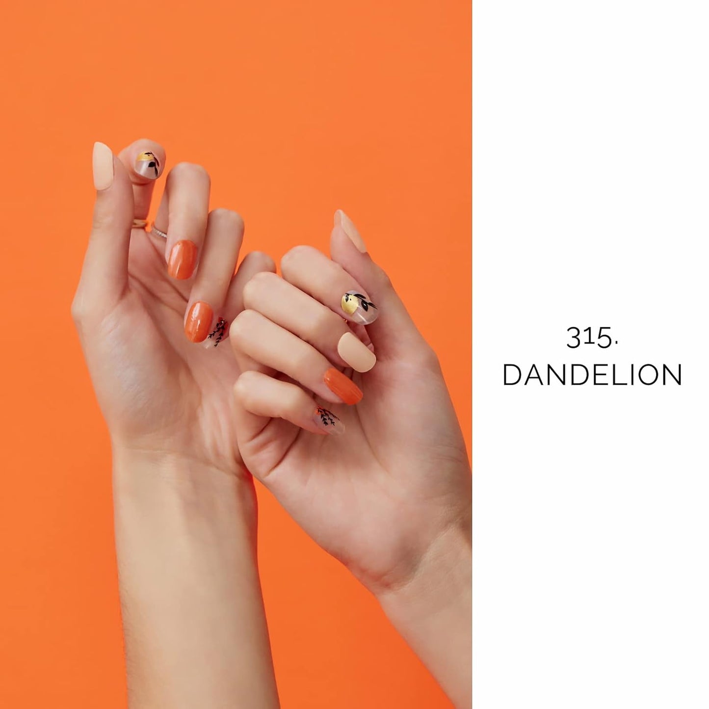 NAILOG Semi Cured Gel Nail Strips, Extra Long Nail Polish Strips (20 Peices), Long Lasting Semi Cured Nail Stickers with Soft Glossy Gel Finish, Dandelion