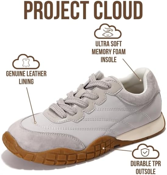 Project Cloud Sneakers for Women - Lightweight with Memory Foam Insole Womens Sneakers - Walking Shoes Women Footwear - Womens Shoes (Donna Hitop)